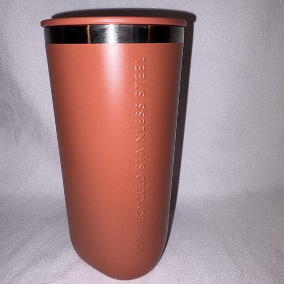 Starbucks 2024 Terracotta Brown/Orange Recycled Stainless Triangle Tumbler EUC - Picture 4 of 9